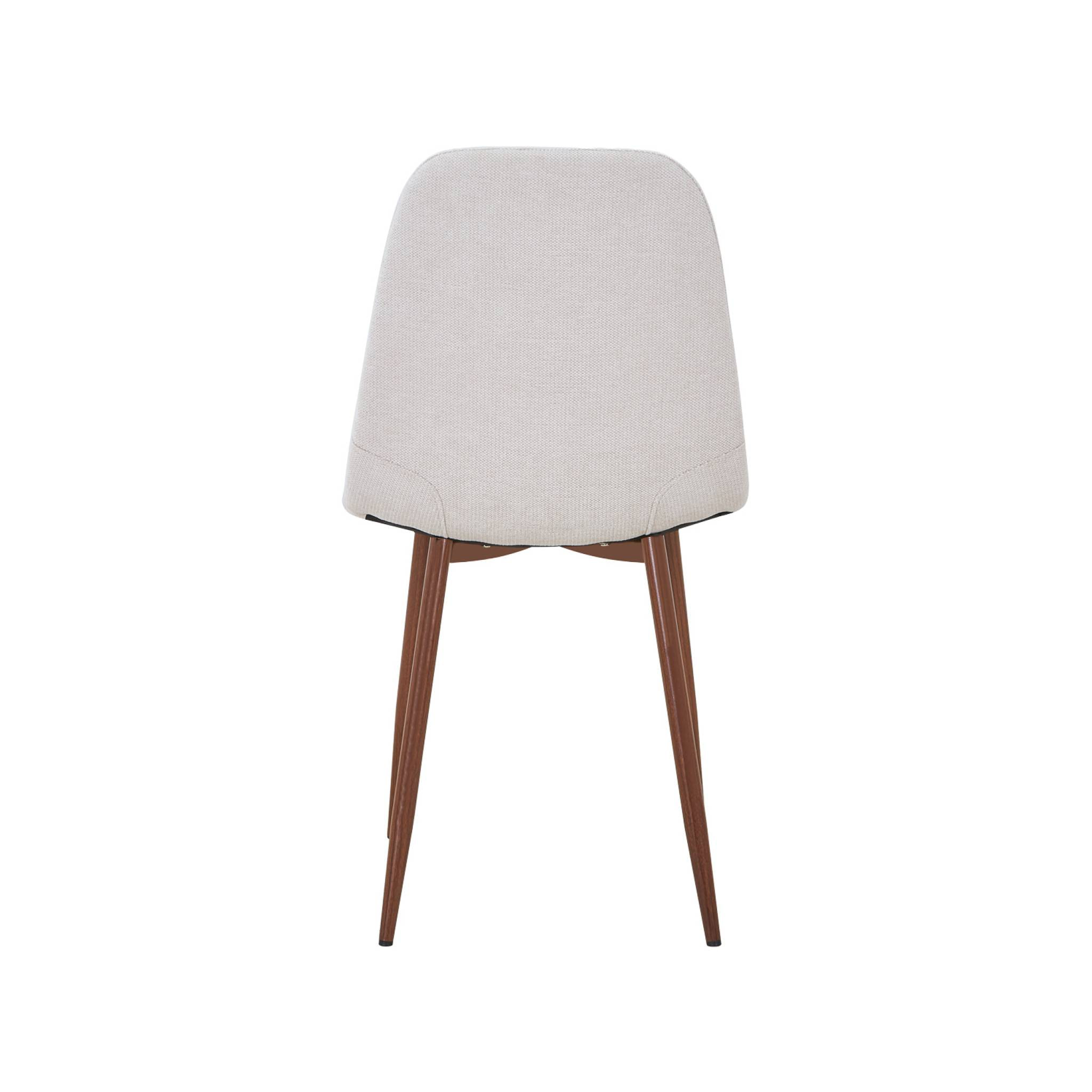 Chaise décor bois teinte noyer et tissu (lot de 2) VERA