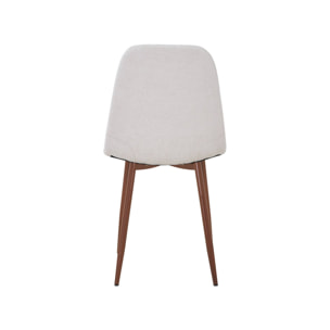 Chaise décor bois teinte noyer et tissu (lot de 2) VERA