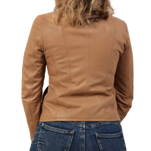 Giubbino in pelle di vitello nappa Nude-Slim Fit