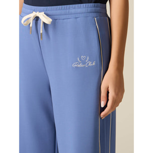 Oltre - Pantaloni in jersey con profilo - Blu