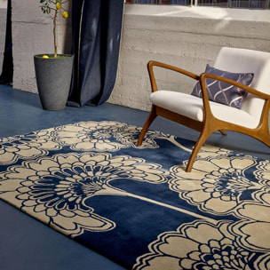 Tapis salon et chambre fait à la main en laine motif floral VAVA