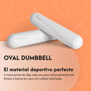 Mancuernas de 2kg para entrenamientos fitness FITFIU by Patry Jordan