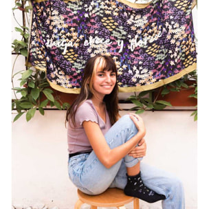 Pañuelo rectangular "Amiga, crece y florece"