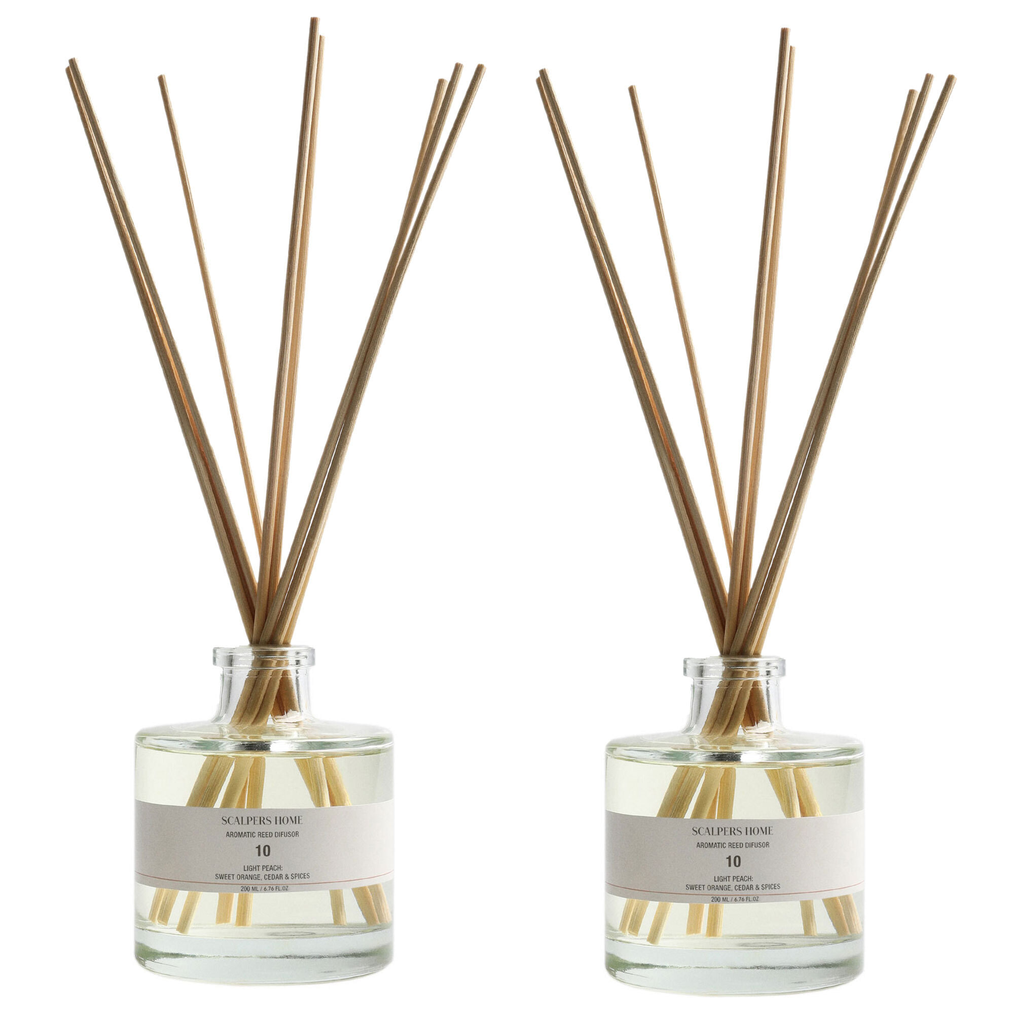 Set de 2 difusores mikado de 200ml aroma light peach scalpers