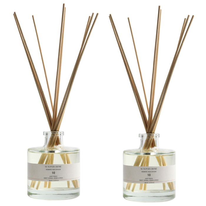 Set de 2 difusores mikado de 200ml aroma light peach scalpers