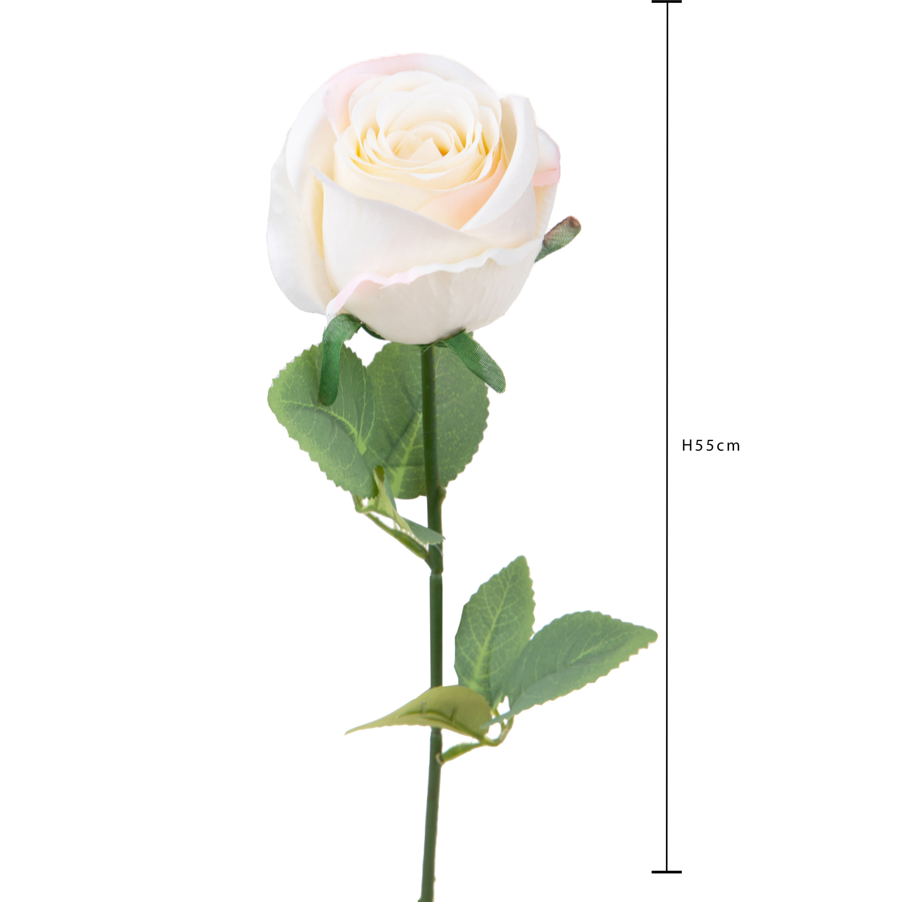 Rosa Boccio 55 Cm - Pezzi 24 - 8X55X8cm - Colore: Bianco - Bianchi Dino - Fiori Artificiali