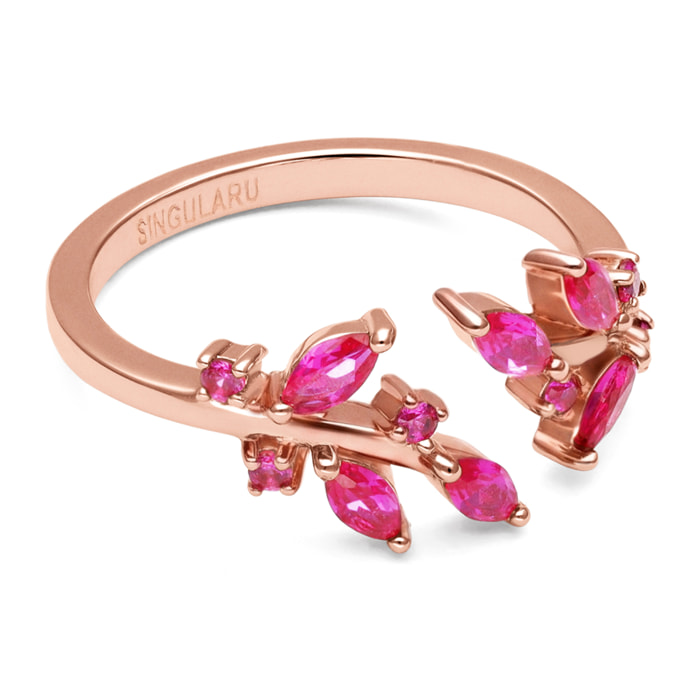 Anello Buganvilla RaspberryPlaccato Oro Rosa