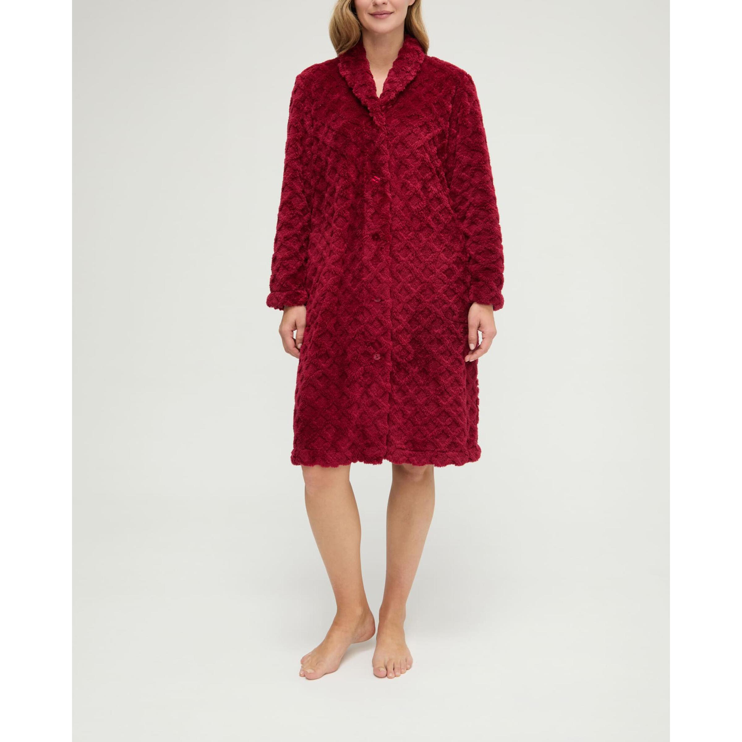 Bata mujer jacquard con botones