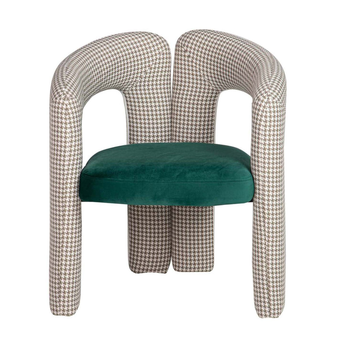 Silla Velvet Verde Beige Nova 66x61x76 Cm