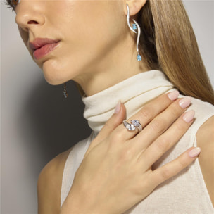 Anillo con Circonita Brillante acabado plata