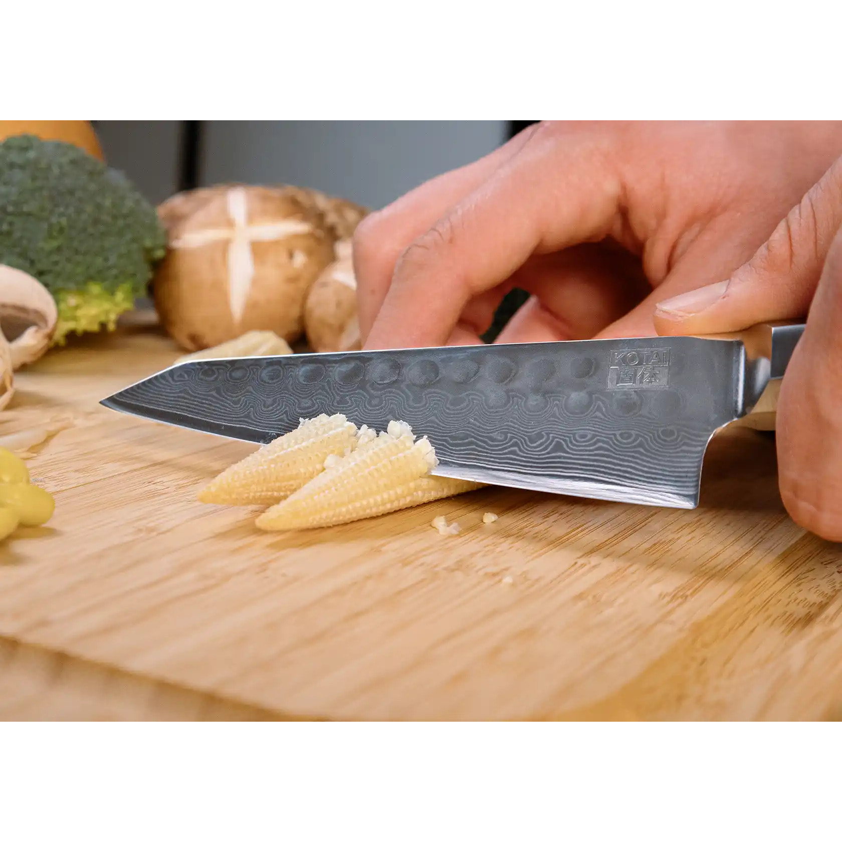 Couteau Universel Petty Bunka | Lame 135 mm | Acier Inoxydable Japonais Damas Japonaise 440C