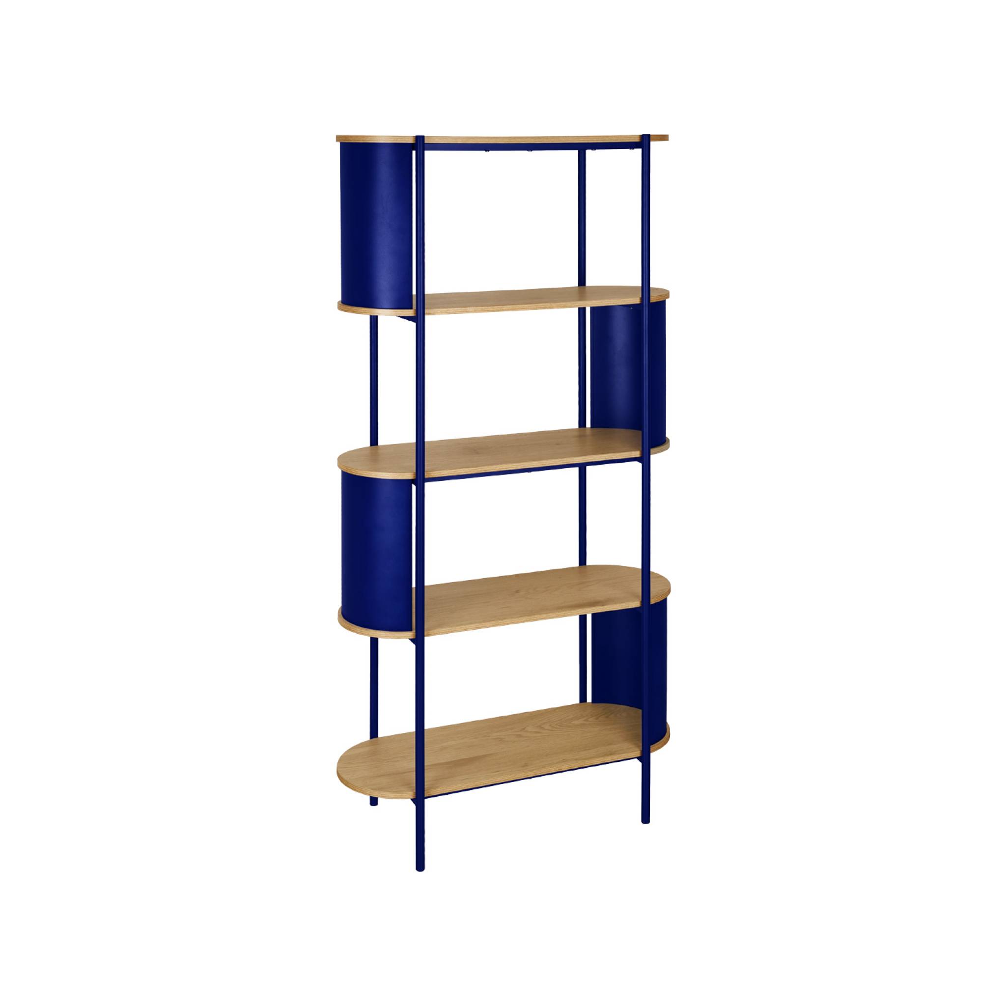 Etagère bibliothèque métal courbé et décor bois 5 niveaux MOLTO