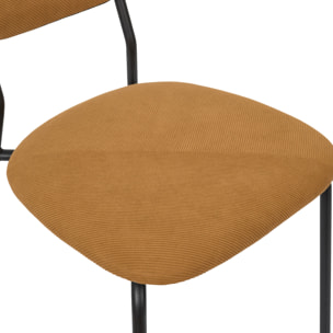 Lot de 4 Chaises - HOME DECO FACTORY - Jules - Côtelees - Jaunes