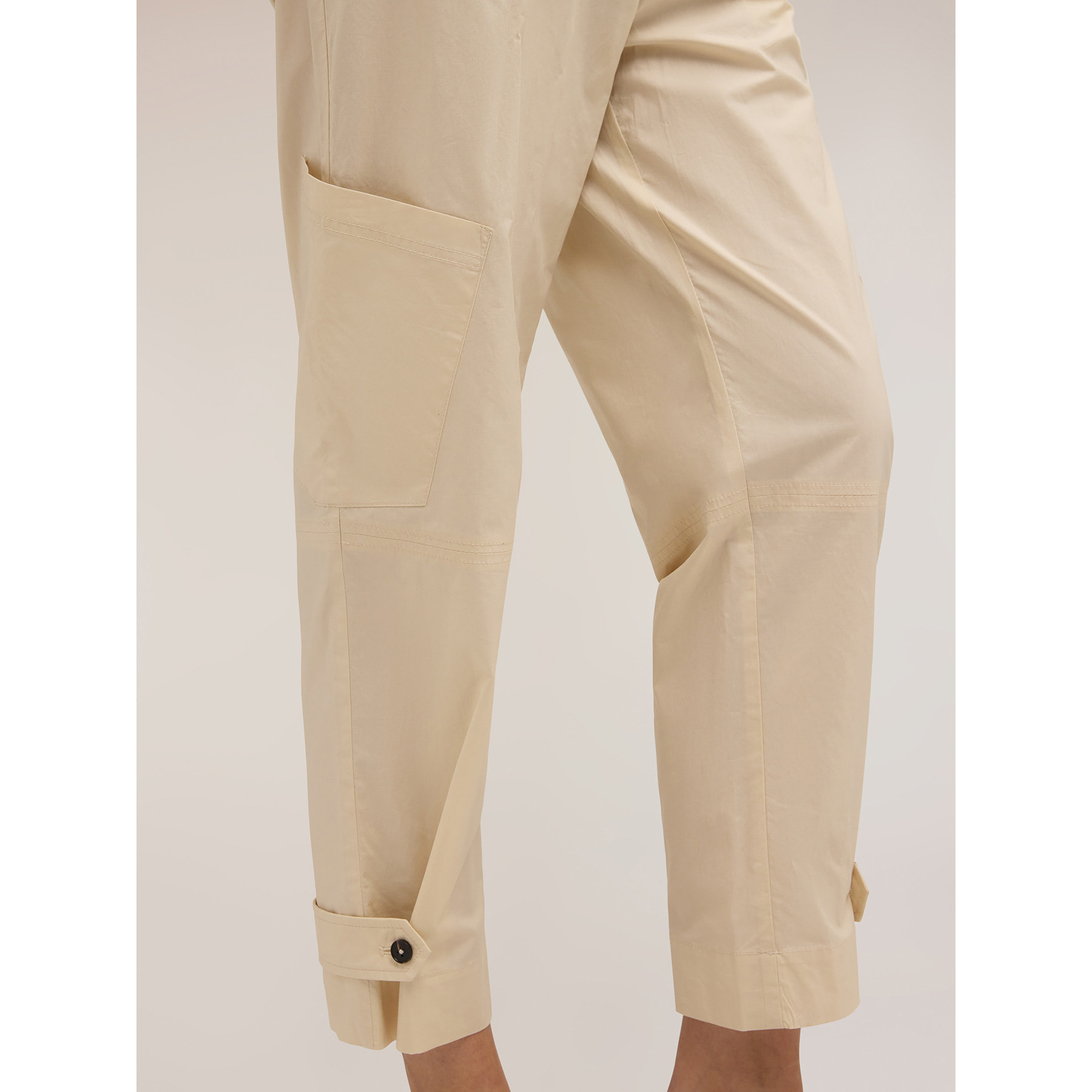Motivi - Pantalones cargo de popelina de algodón - Beige