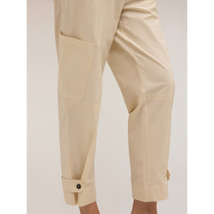Motivi - Pantalones cargo de popelina de algodón - Beige