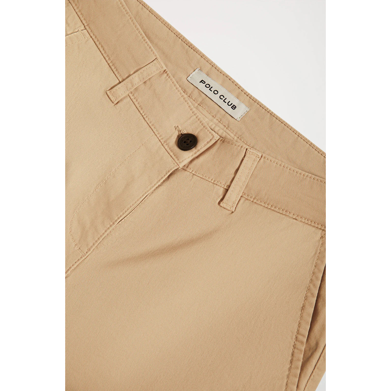 Pantaloni chino slim fit sabbia con particolare Polo Club