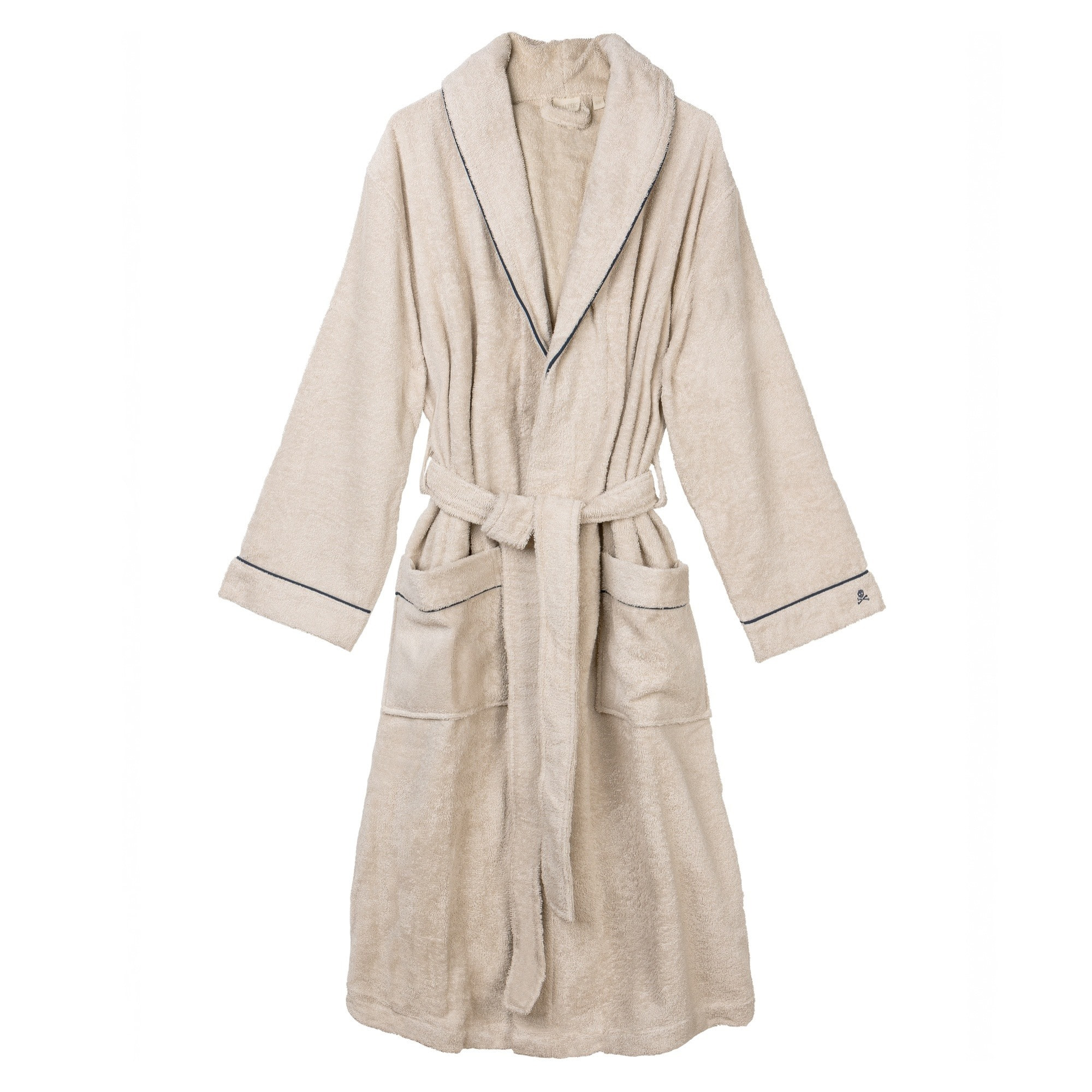 Scalpers Albornoz liso con ribete y detalle bordado beige