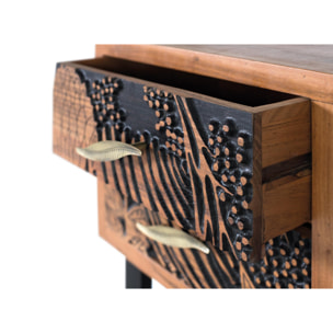 Mesitas de Noche de Madera de Acacia 50 Cm Estilo Étnico Moderno
