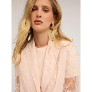 Motivi - Blazer de un solo pecho de encaje - Rosa cipria