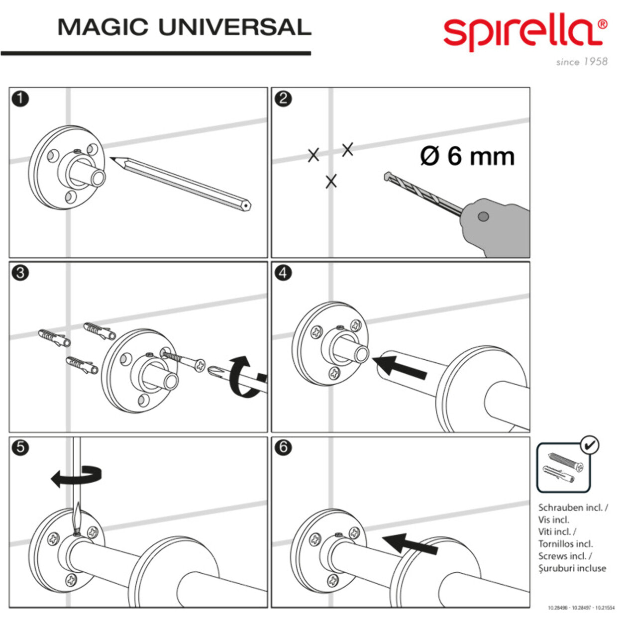 Barre / Tringle d'angle noire pour Rideau de Douche Magic Universal Spirella
