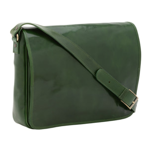 Borsa a tracolla uomo in vera pelle - Modello False - Made in Italy - 28.0 x 35.0 x 9.0 cm