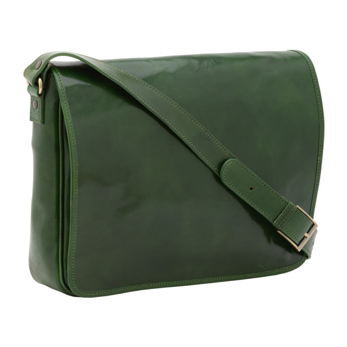 Borsa a tracolla uomo in vera pelle - Modello False - Made in Italy - 28.0 x 35.0 x 9.0 cm