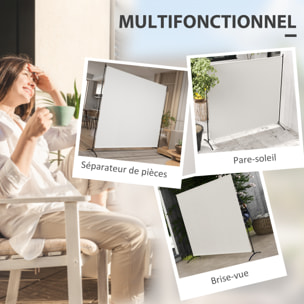 Paravent Extérieur à Panneau Unique, Séparateur de Pièce de 180H cm avec Protection UV30+, Panneau Brise-Vue avec Base Stable pour Intérieur et Extérieur, Beige