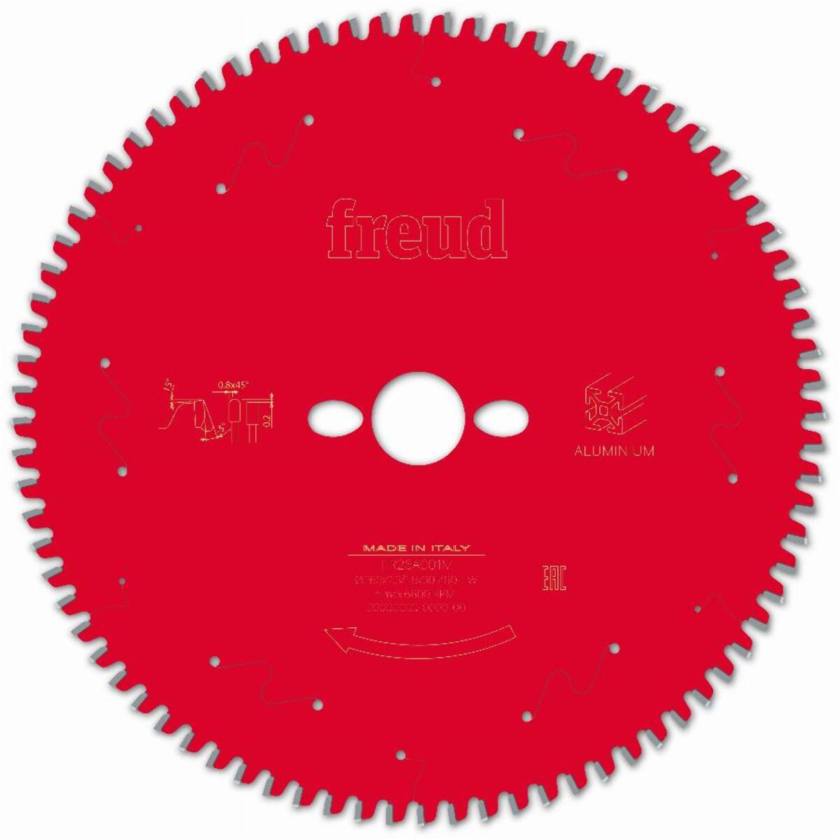 Lame pour scie circulaire portative FREUD - Ø260 2,3/1,8 AL30 Z80 TP -5° - F03FS09827