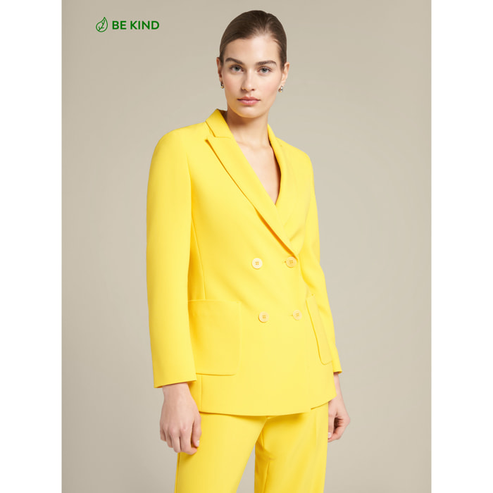 Elena Mirò - Blazer de doble botonadura con fibras recicladas - Amarillo