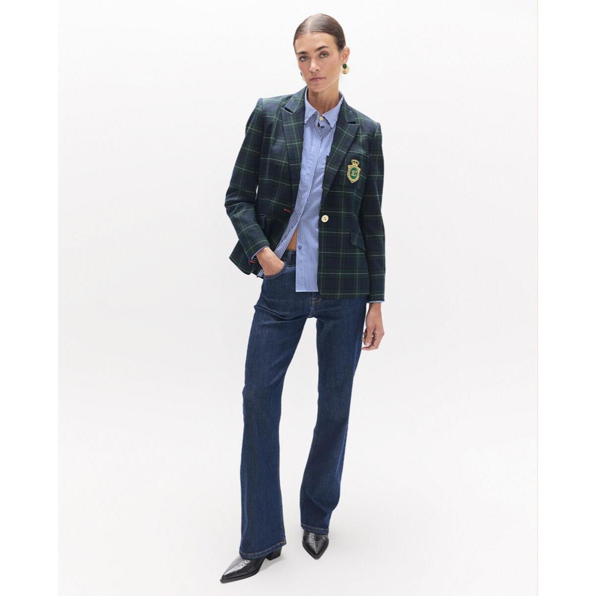 Camicia a quadri americana con stemma