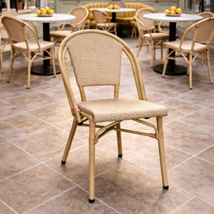 Lot de 2 chaises d'extérieur beige avec structure aluminium AMALFI