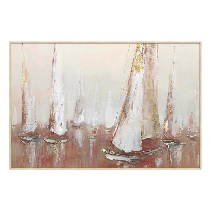 Cuadro Barcos 50% Pintado A Mano 123x4x83 Cm