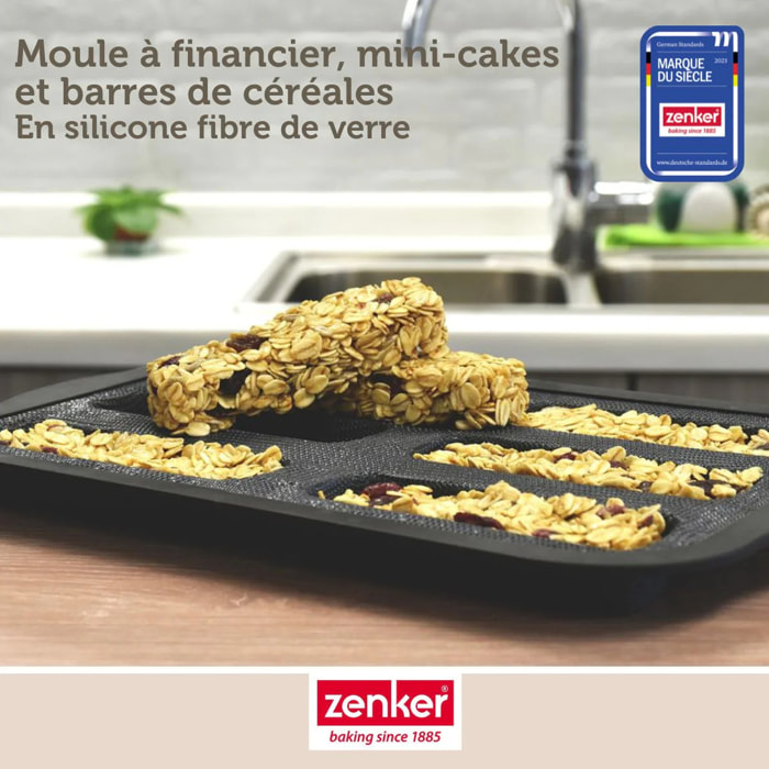 Set pâtisserie avec moule à 6 financiers silicone, 2 bols à mixer, verre mesureur et spatule Zenker