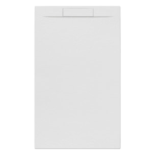 Fusion Receveur de douche 140x80cm en marbre coulé, Blanc (SATFU14080BL)