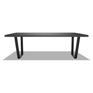 MONTERO - Ripiano per tavolo da 160x90x5cm pranzo in legno con rivestimento in laminato nero. Piano per scrivania, tavolo cucina, tavolino da caffÃ¨