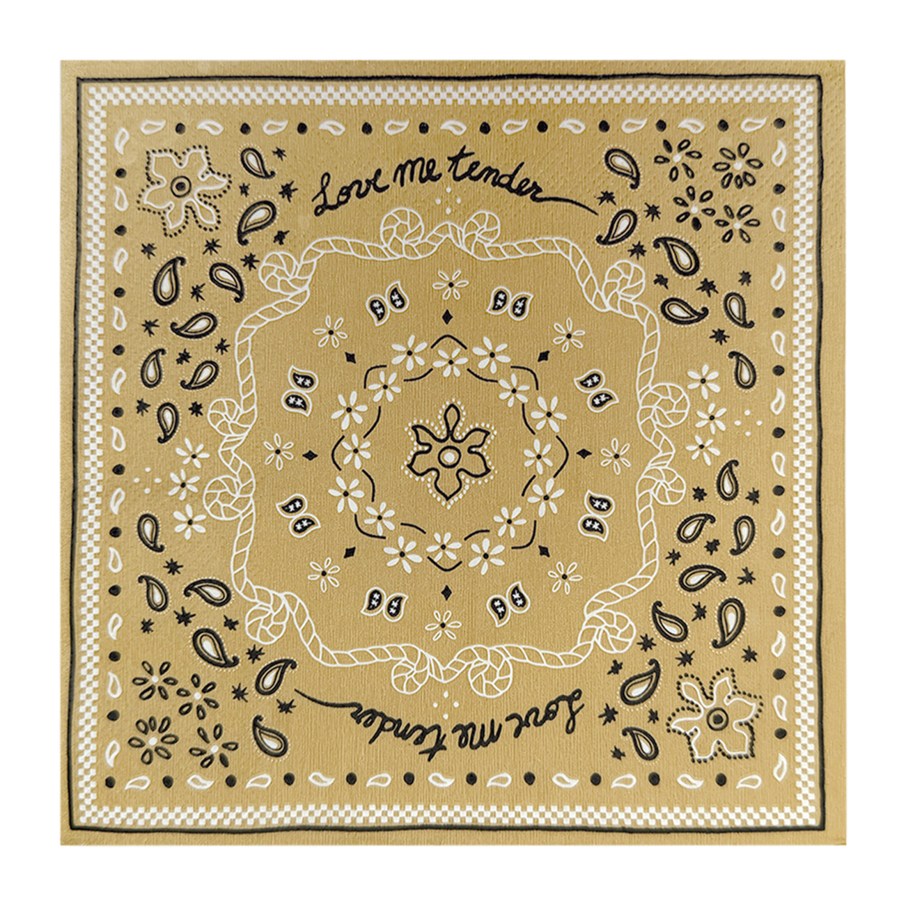 Lot de 20 serviettes papier bandana - Beige
