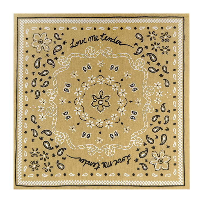 Lot de 20 serviettes papier bandana - Beige