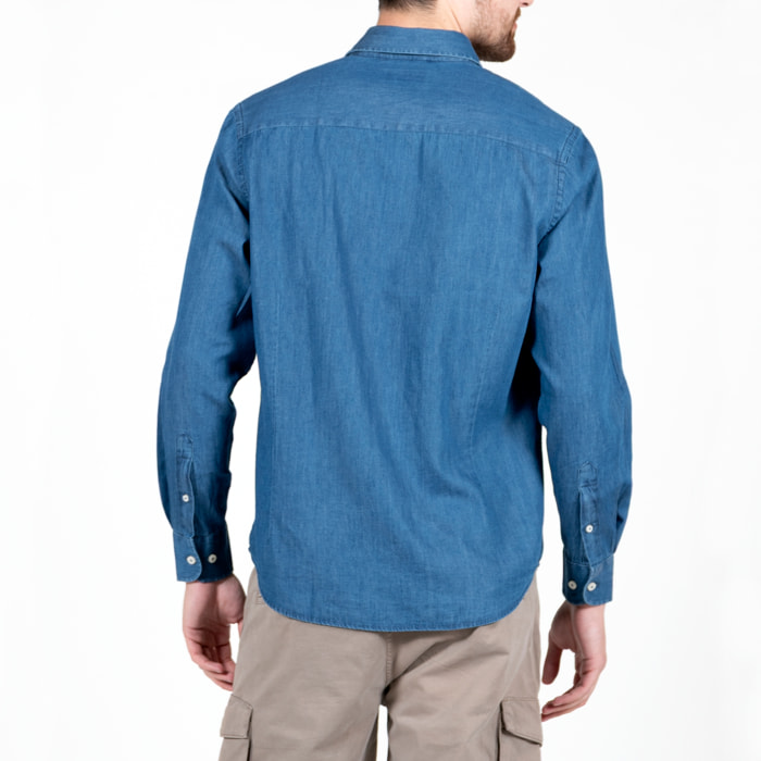 Camicia denim con ricamo logo