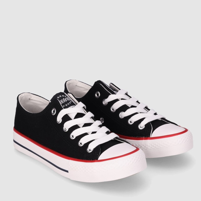 Deportivos de Tejido - Negro - Tacón: Bajo