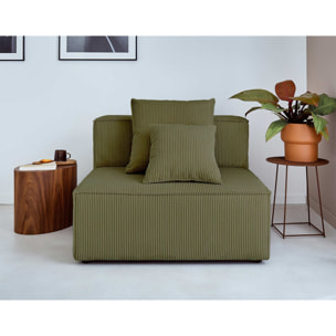 Colombine - module d'assise - en velours côtelé - Vert