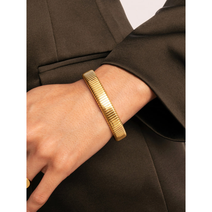 Brazalete Big Belt Acero Baño Oro