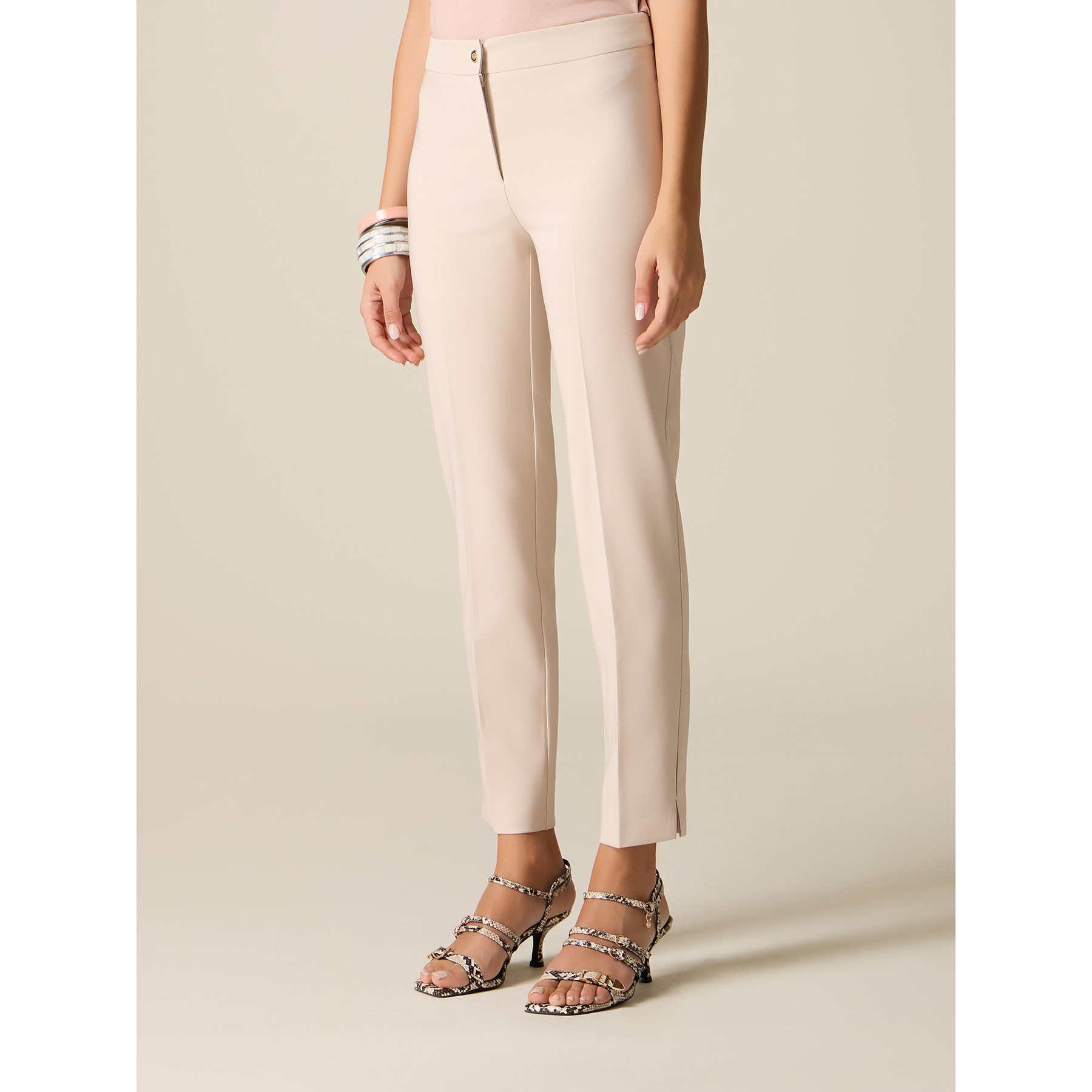 Oltre - Pantalones de tejido técnico - Beige