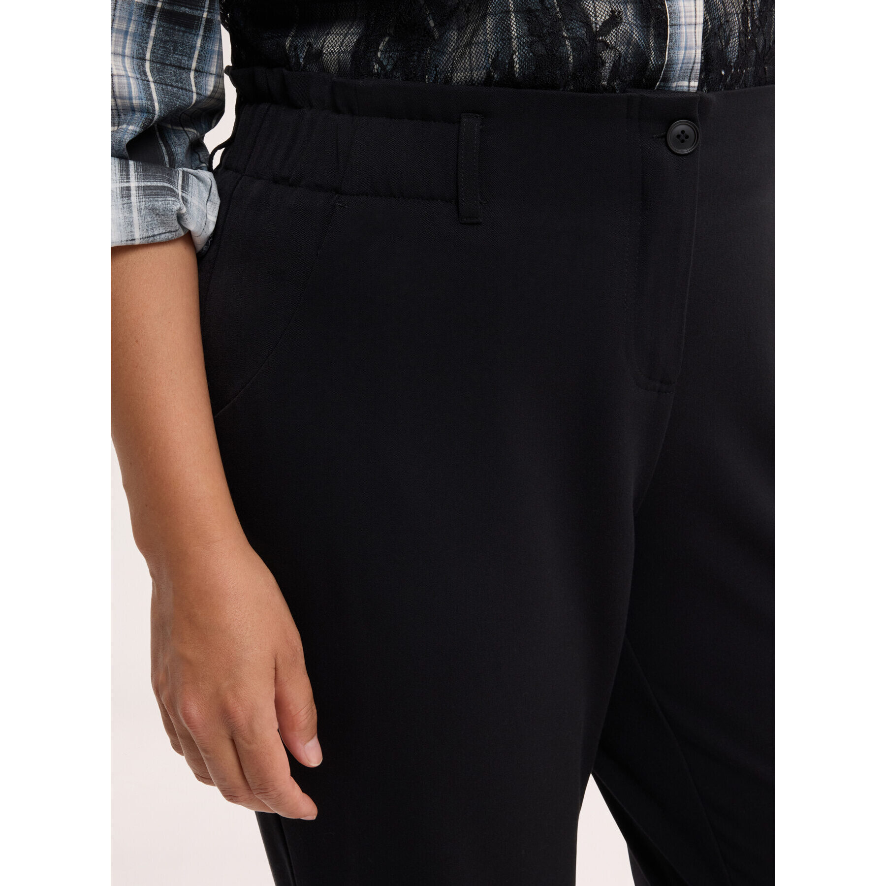 Fiorella Rubino - Pantalones Balloon con cintura elástica - Negro