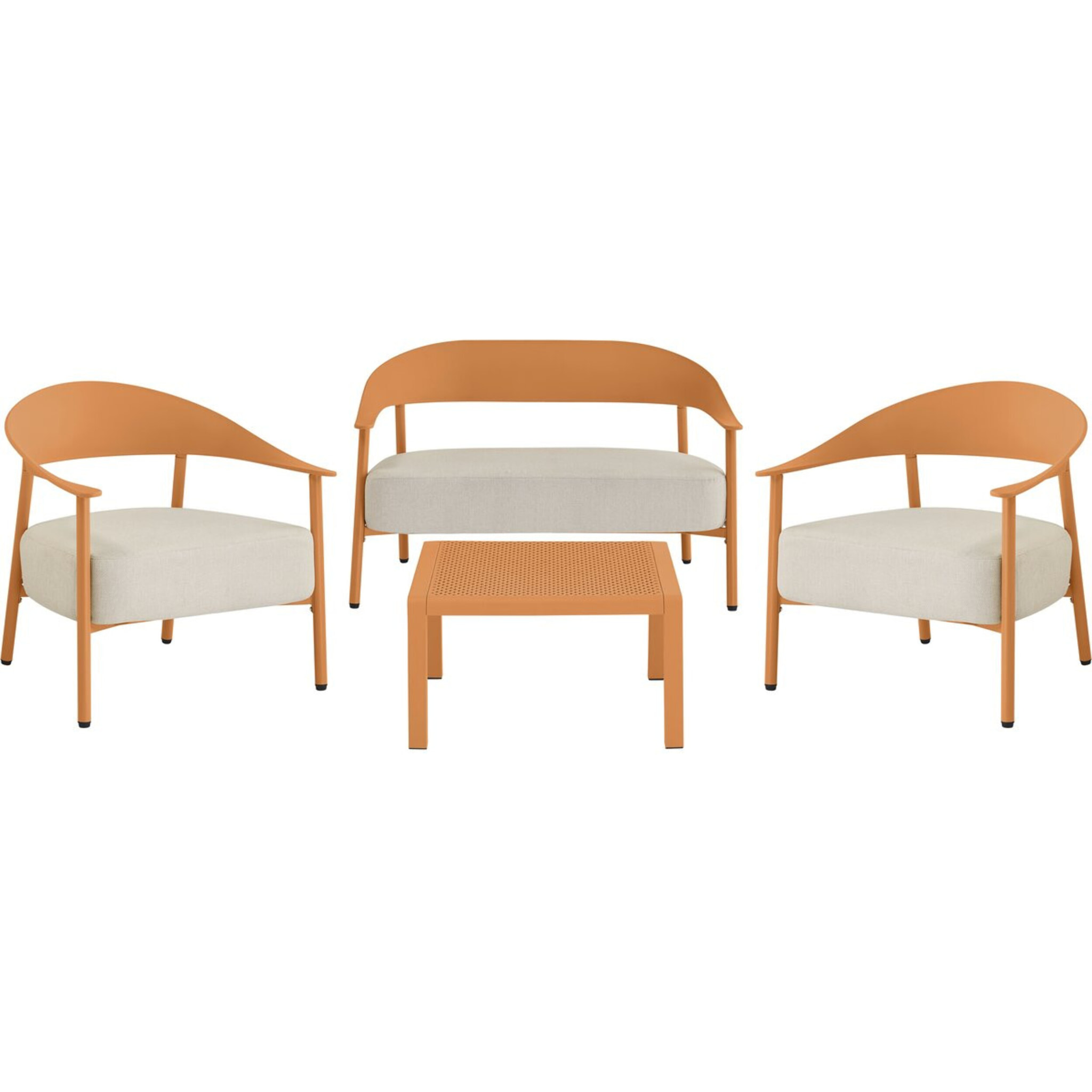 Salon de jardin en métal et plastique "Céora" - 4 places - Orange