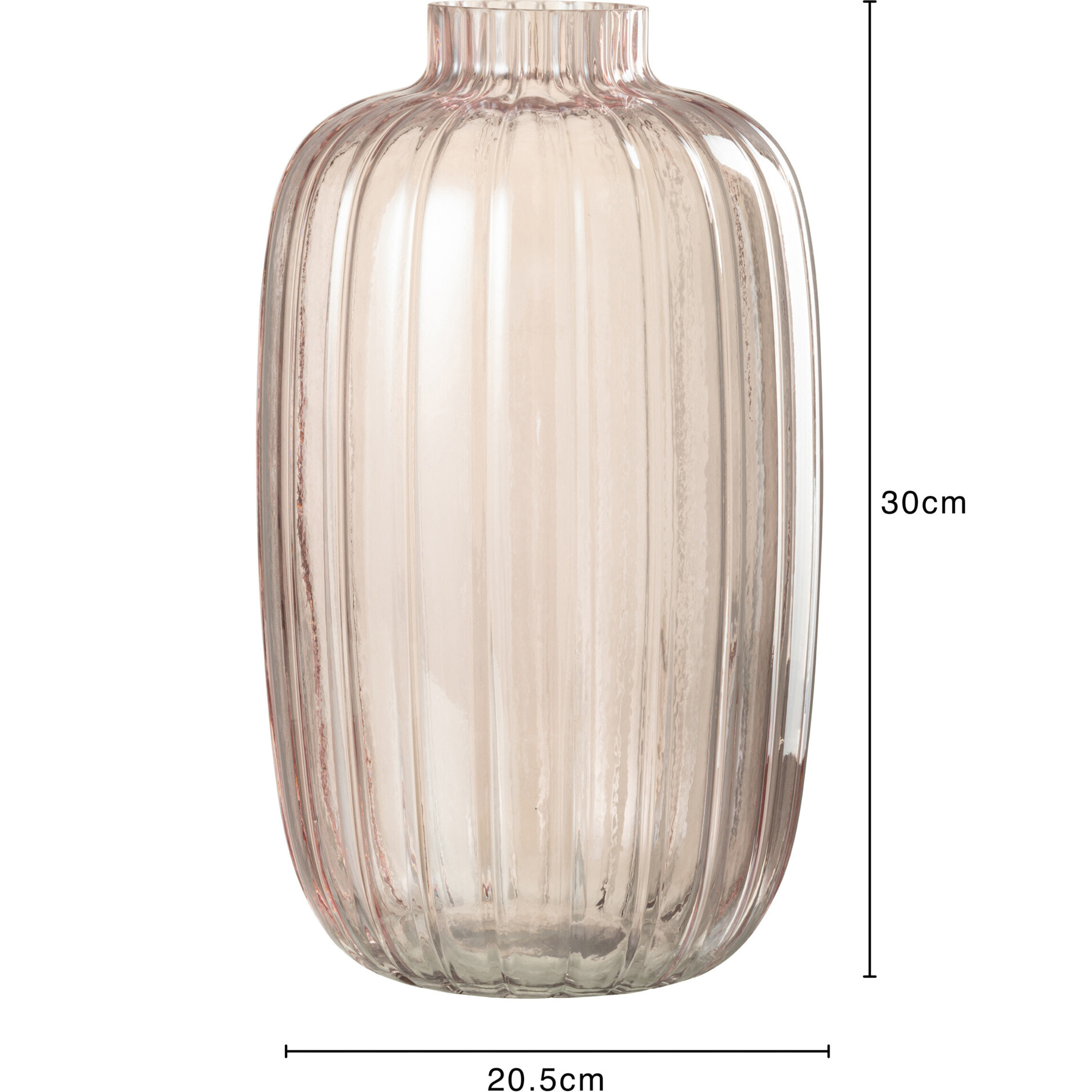 J-Line Vase Ligne Verre Rose Large