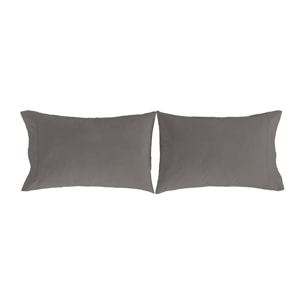 2 taies d'oreiller PURE en coton percale - anthracite