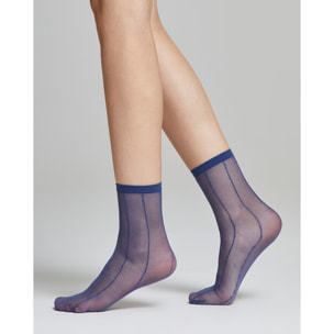 Calzino velato Peonia con righe verticali