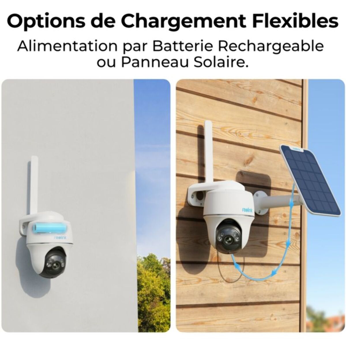 Caméra de surveillance REOLINK G430 Blanche + panneau solaire