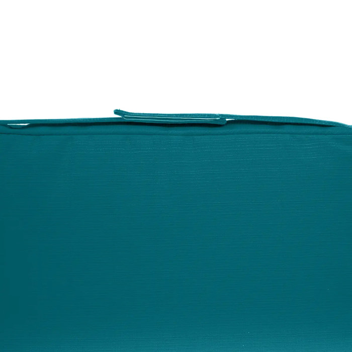 Galette de chaise à scratch "Korai" bleu canard 40x40x4cm en polyester