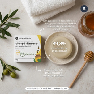 Champú sólido hidratante Oliva y Miel Planeta Huerto 85 gr